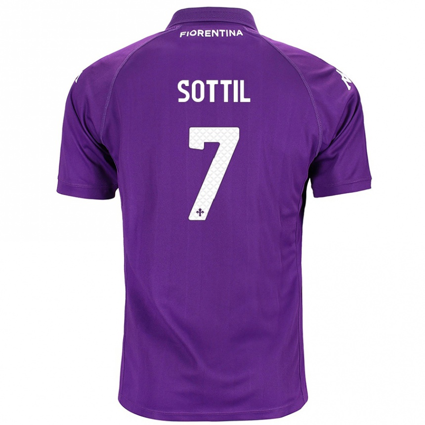 Kids Football Riccardo Sottil #7 Purple Home Jersey 2024/25 T-Shirt Nz