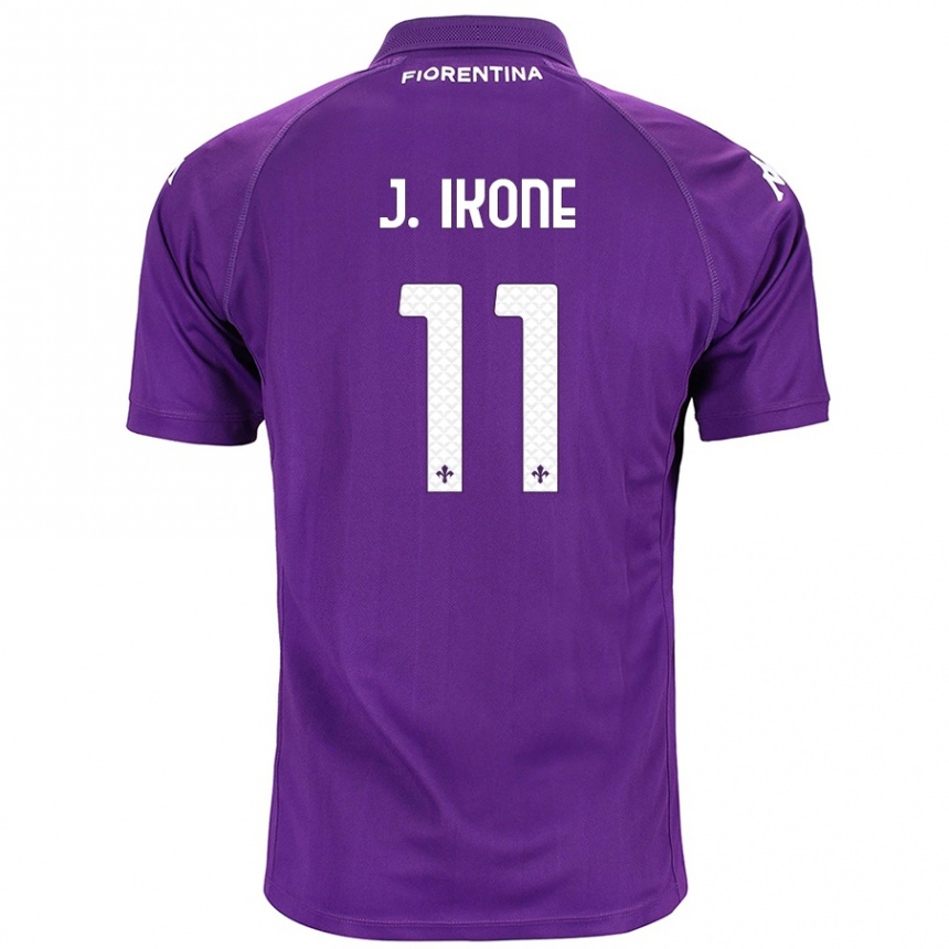 Kids Football Jonathan Ikoné #11 Purple Home Jersey 2024/25 T-Shirt Nz