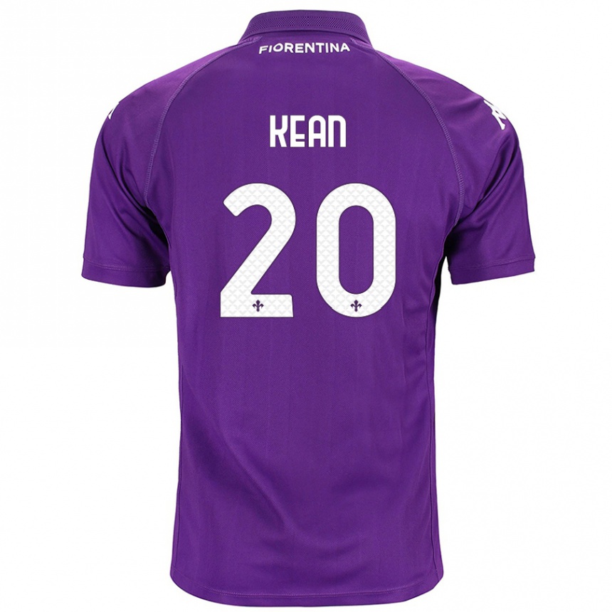 Kids Football Moise Kean #20 Purple Home Jersey 2024/25 T-Shirt Nz