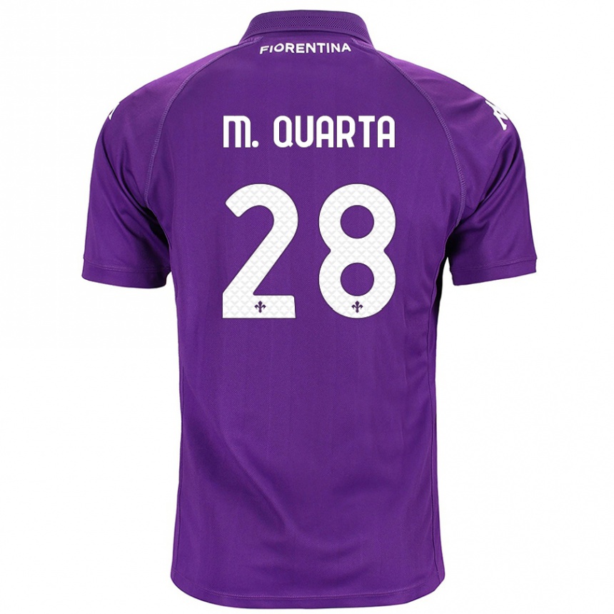 Kids Football Lucas Martínez Quarta #28 Purple Home Jersey 2024/25 T-Shirt Nz