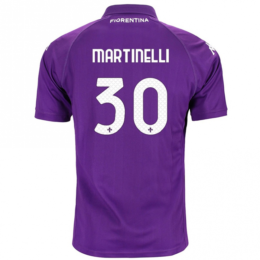 Kids Football Tommaso Martinelli #30 Purple Home Jersey 2024/25 T-Shirt Nz