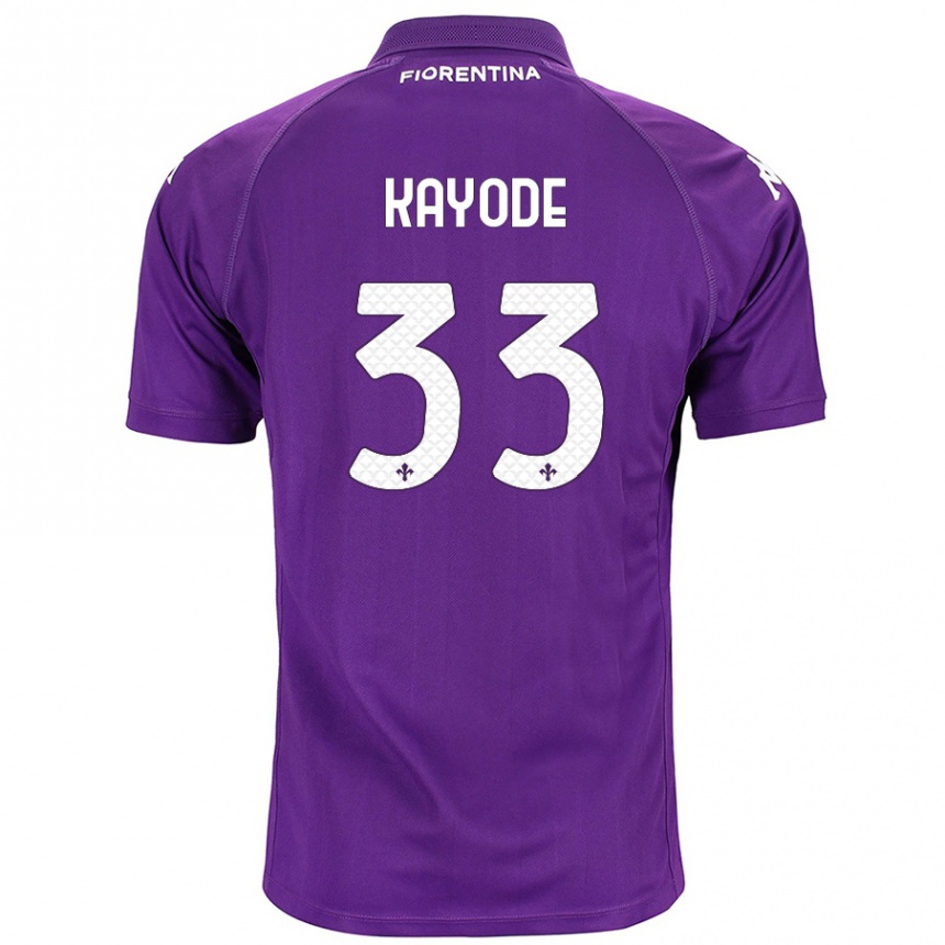 Kids Football Michael Kayode #33 Purple Home Jersey 2024/25 T-Shirt Nz