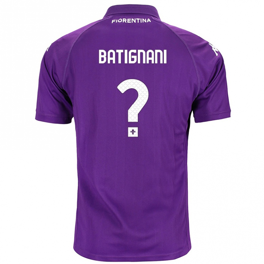 Kids Football Francesco Batignani #0 Purple Home Jersey 2024/25 T-Shirt Nz