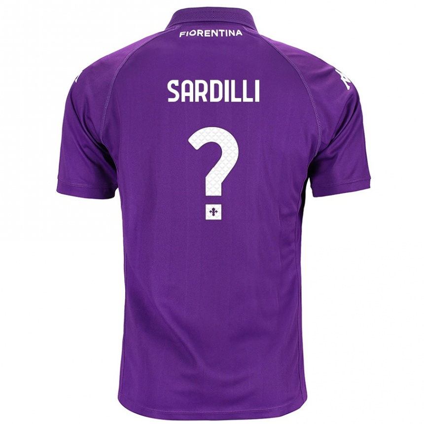 Kids Football Davide Sardilli #0 Purple Home Jersey 2024/25 T-Shirt Nz