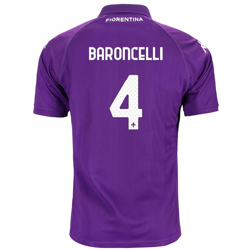 Kids Football Leonardo Baroncelli #4 Purple Home Jersey 2024/25 T-Shirt Nz