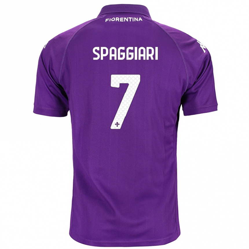 Kids Football Riccardo Spaggiari #7 Purple Home Jersey 2024/25 T-Shirt Nz