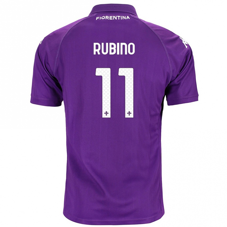 Kids Football Tommaso Rubino #11 Purple Home Jersey 2024/25 T-Shirt Nz