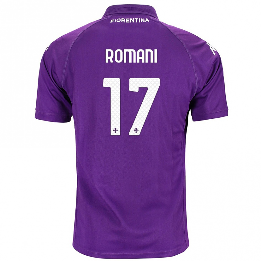 Kids Football Lorenzo Romani #17 Purple Home Jersey 2024/25 T-Shirt Nz