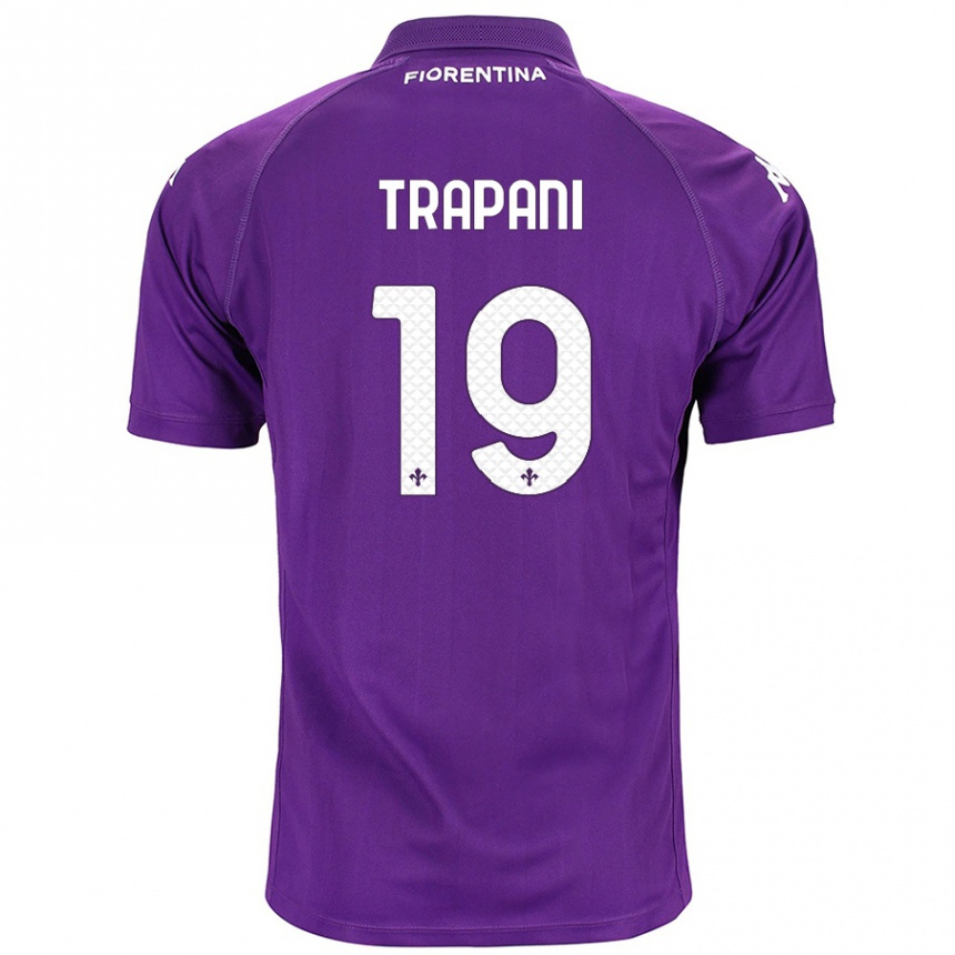 Kids Football Niccolò Trapani #19 Purple Home Jersey 2024/25 T-Shirt Nz