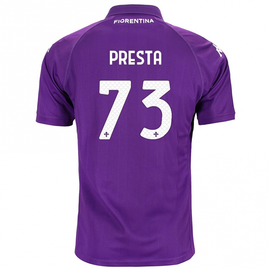 Kids Football Francesco Presta #73 Purple Home Jersey 2024/25 T-Shirt Nz