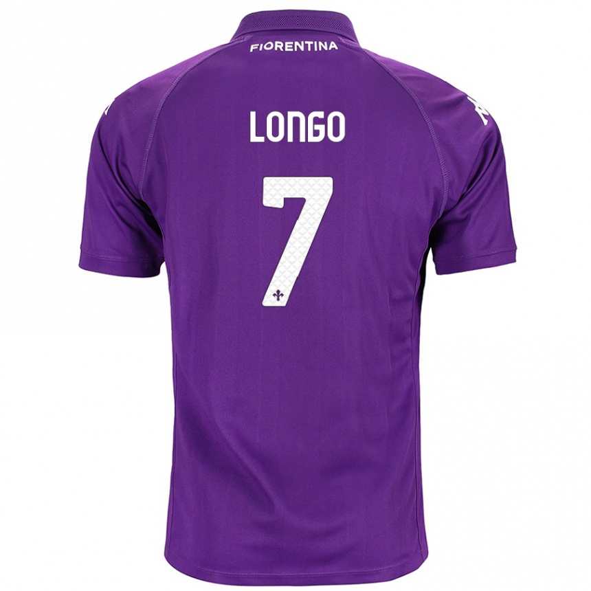 Kids Football Miriam Longo #7 Purple Home Jersey 2024/25 T-Shirt Nz