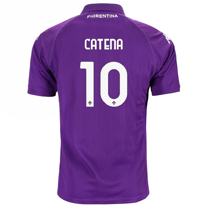 Kids Football Michaela Catena #10 Purple Home Jersey 2024/25 T-Shirt Nz