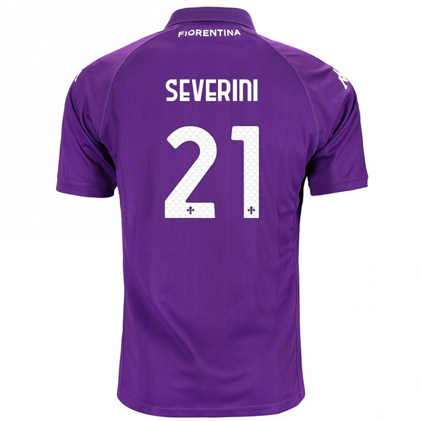 Kids Football Emma Severini #21 Purple Home Jersey 2024/25 T-Shirt Nz