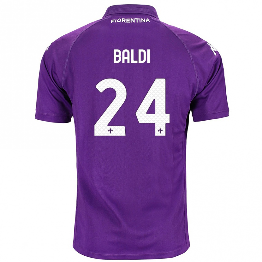 Kids Football Rachele Baldi #24 Purple Home Jersey 2024/25 T-Shirt Nz