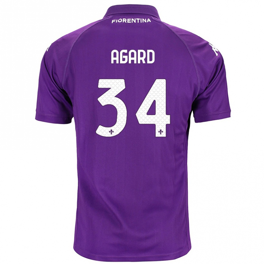 Kids Football Laura Agard #34 Purple Home Jersey 2024/25 T-Shirt Nz