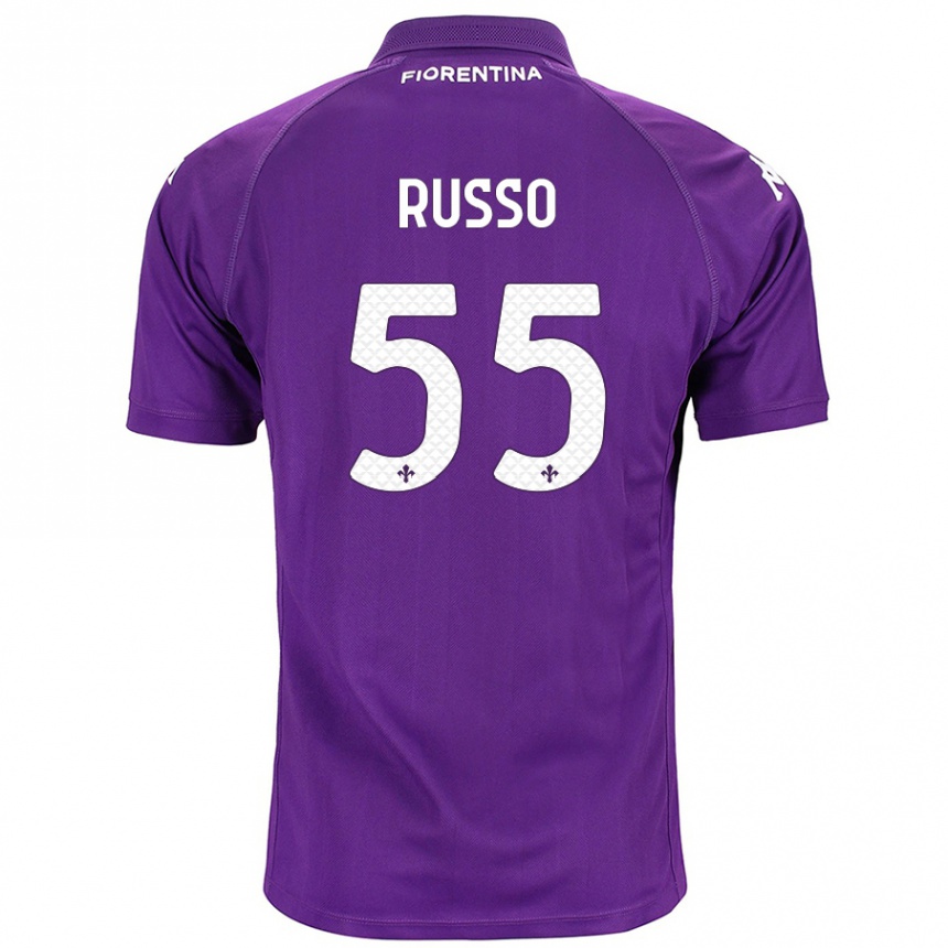 Kids Football Federica Russo #55 Purple Home Jersey 2024/25 T-Shirt Nz