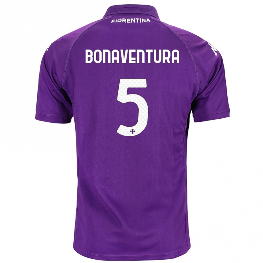 Kids Football Giacomo Bonaventura #5 Purple Home Jersey 2024/25 T-Shirt Nz