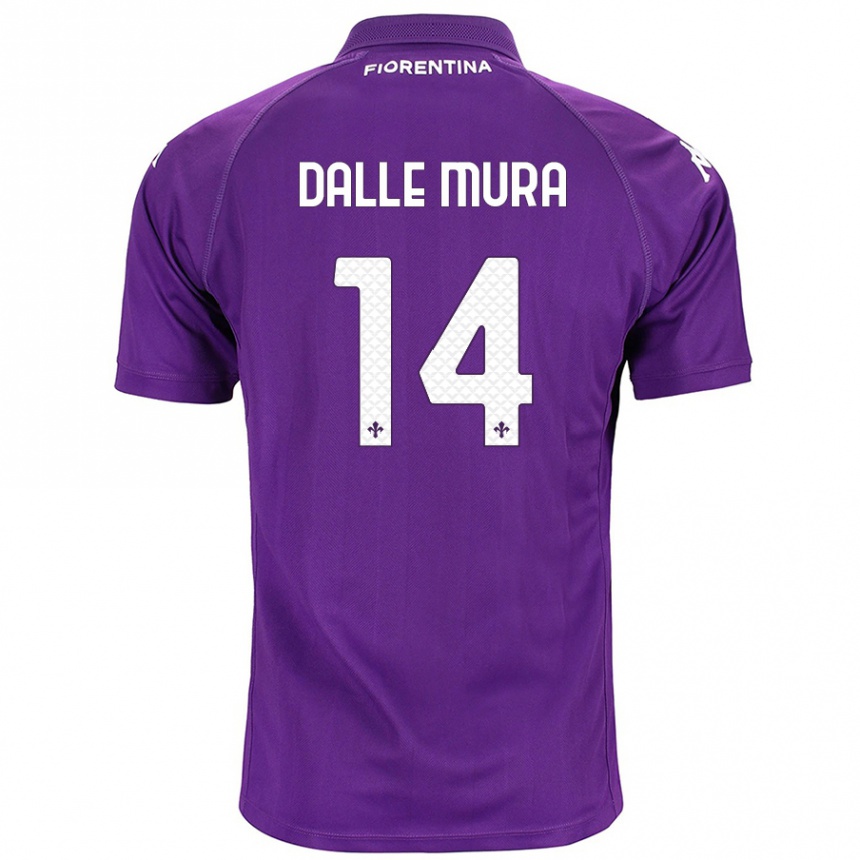 Kids Football Christian Dalle Mura #14 Purple Home Jersey 2024/25 T-Shirt Nz