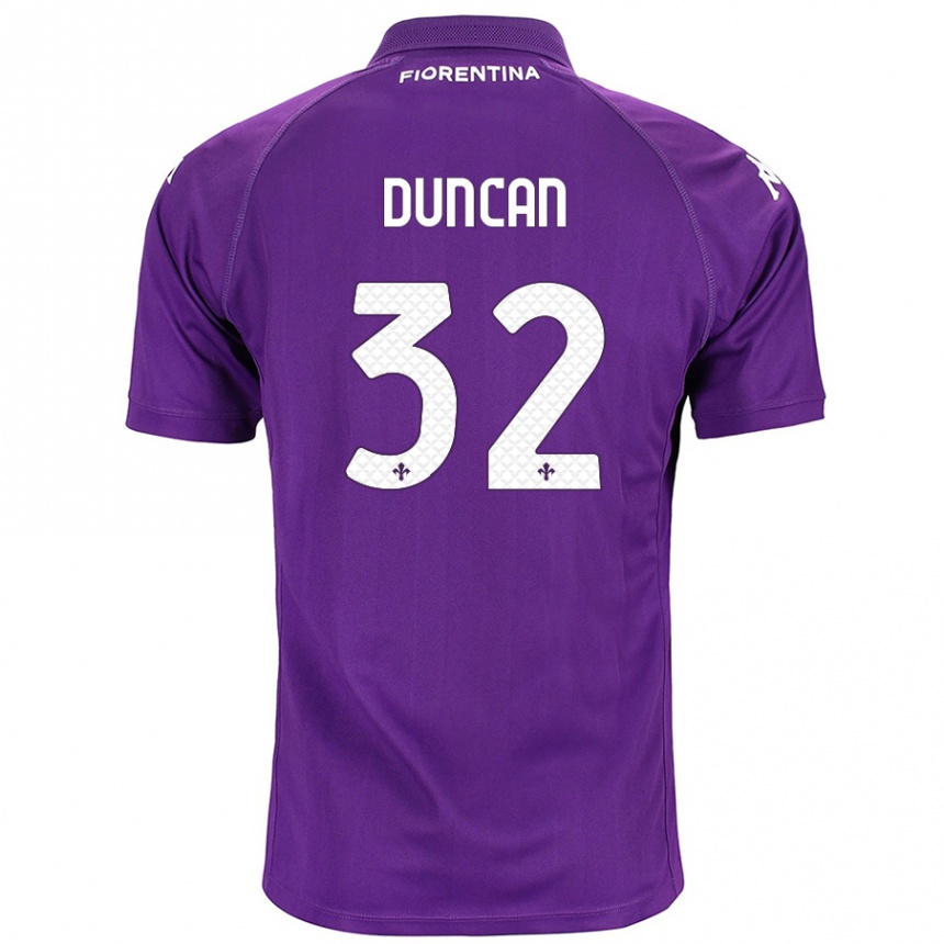 Kids Football Alfred Duncan #32 Purple Home Jersey 2024/25 T-Shirt Nz