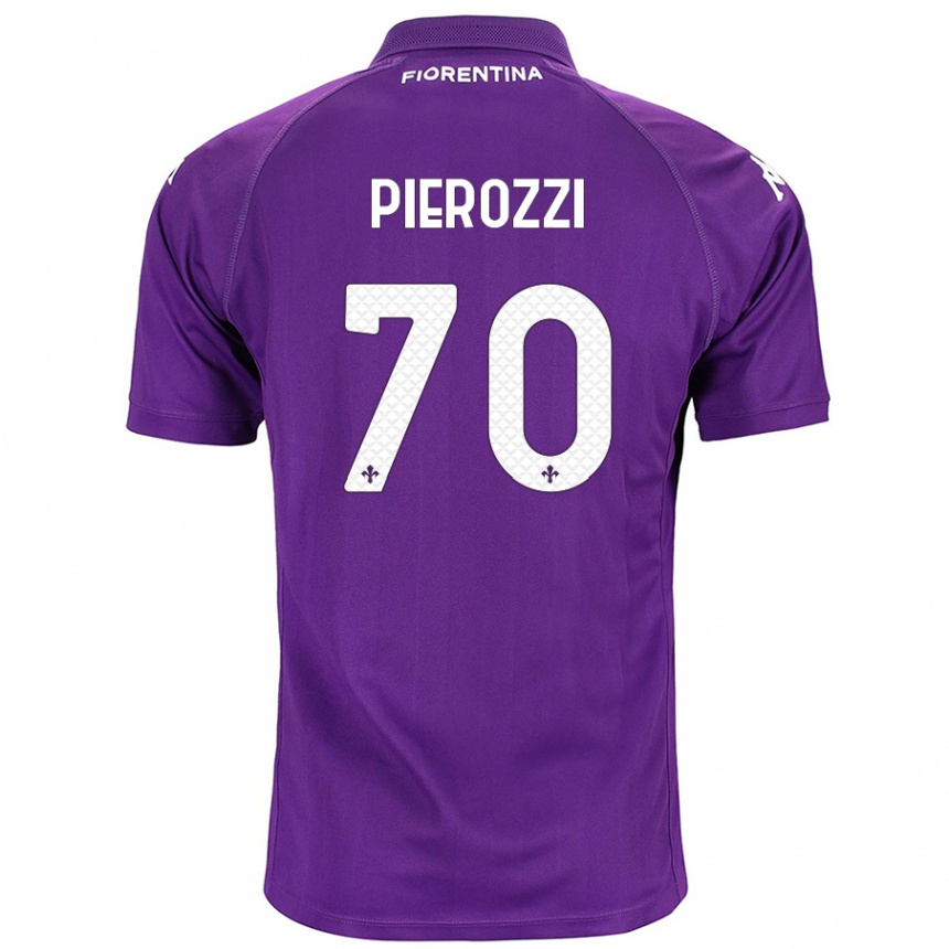 Kids Football Niccolò Pierozzi #70 Purple Home Jersey 2024/25 T-Shirt Nz