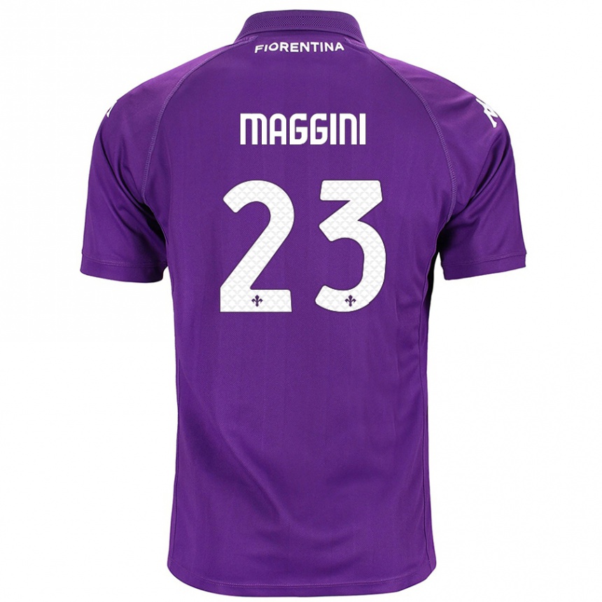 Kids Football Filippo Maggini #23 Purple Home Jersey 2024/25 T-Shirt Nz