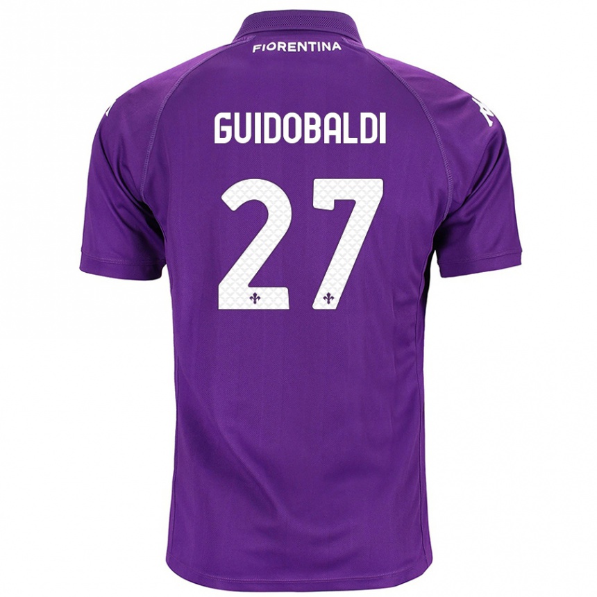 Kids Football Filippo Guidobaldi #27 Purple Home Jersey 2024/25 T-Shirt Nz