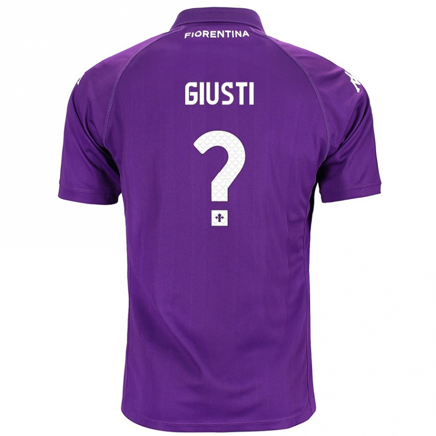 Kids Football Edoardo Giusti #0 Purple Home Jersey 2024/25 T-Shirt Nz