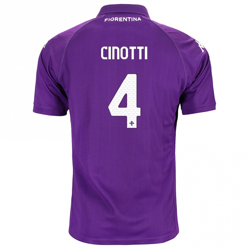 Kids Football Norma Cinotti #4 Purple Home Jersey 2024/25 T-Shirt Nz