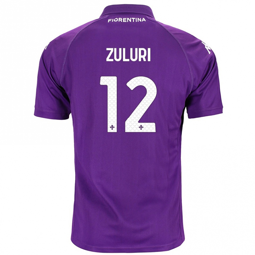 Kids Football Athena Zuluri #12 Purple Home Jersey 2024/25 T-Shirt Nz