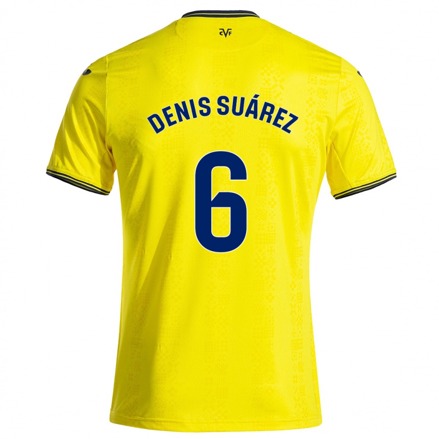 Kids Football Denis Suárez #6 Yellow Black Home Jersey 2024/25 T-Shirt Nz