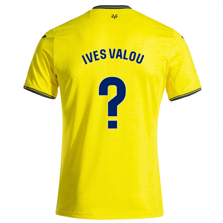 Kids Football Jean Ives Valou #0 Yellow Black Home Jersey 2024/25 T-Shirt Nz