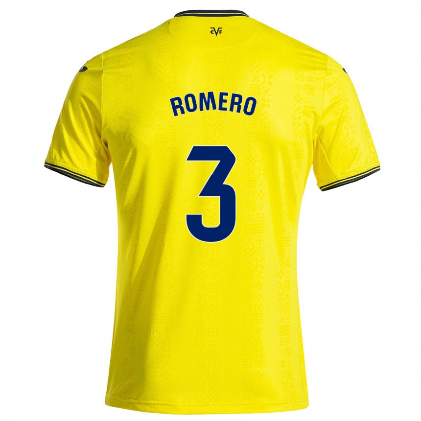 Kids Football Cristo Romero #3 Yellow Black Home Jersey 2024/25 T-Shirt Nz