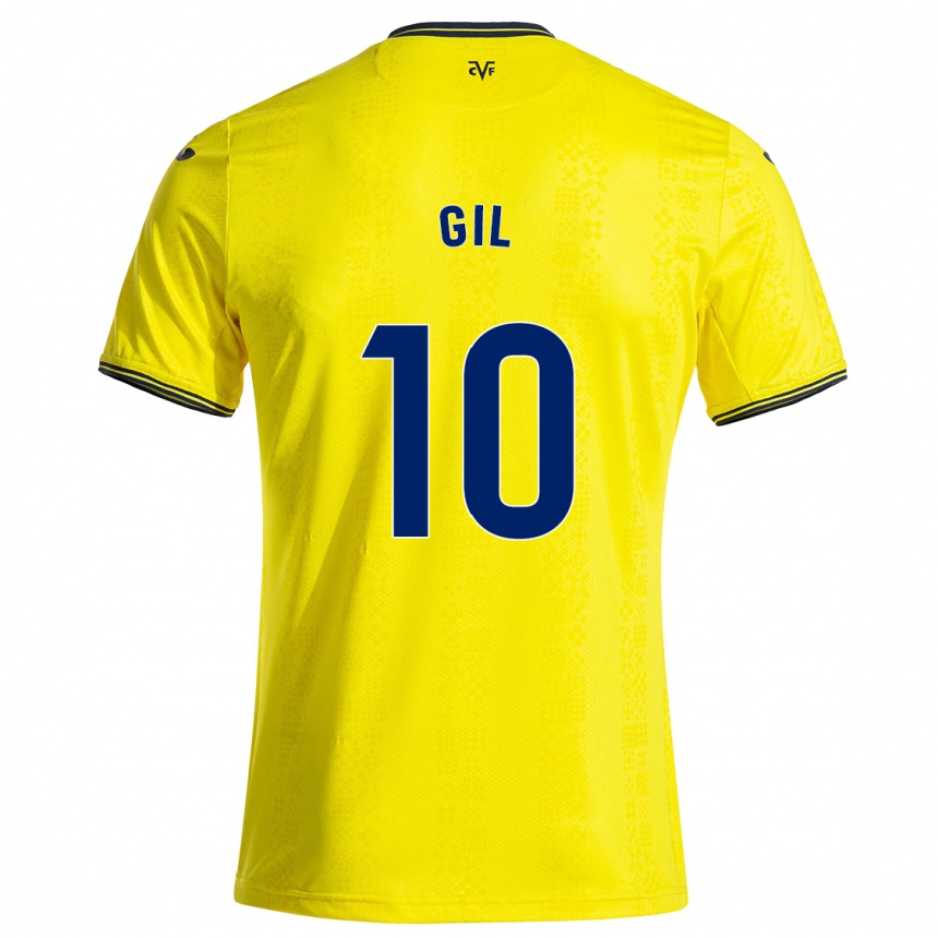 Kids Football Markel Gil #10 Yellow Black Home Jersey 2024/25 T-Shirt Nz