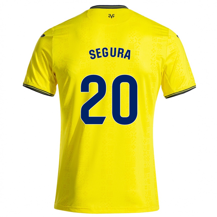 Kids Football Carlos Segura #20 Yellow Black Home Jersey 2024/25 T-Shirt Nz