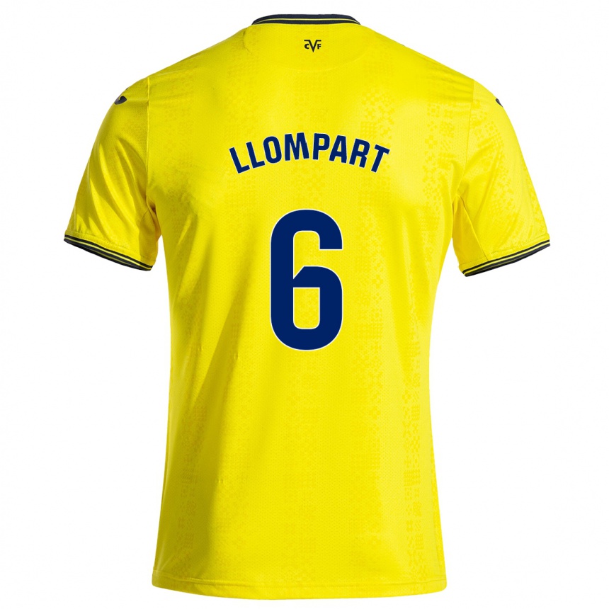 Kids Football María Llompart #6 Yellow Black Home Jersey 2024/25 T-Shirt Nz