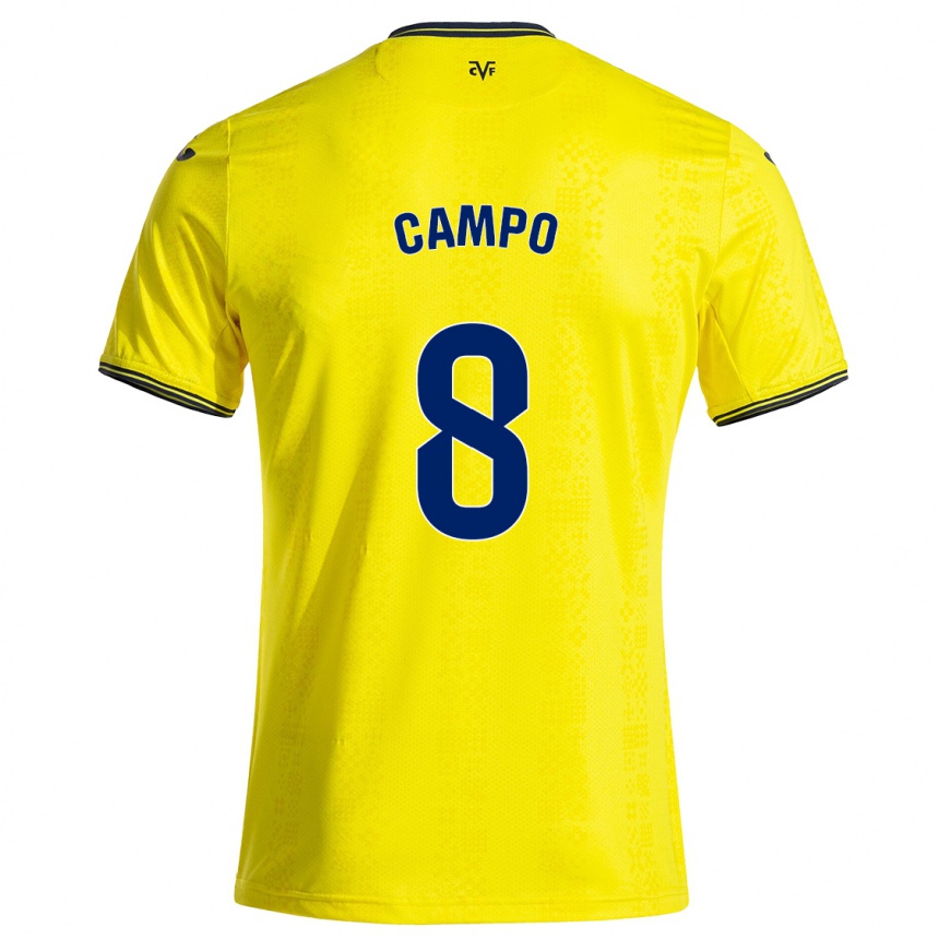 Kids Football Ainoa Campo #8 Yellow Black Home Jersey 2024/25 T-Shirt Nz