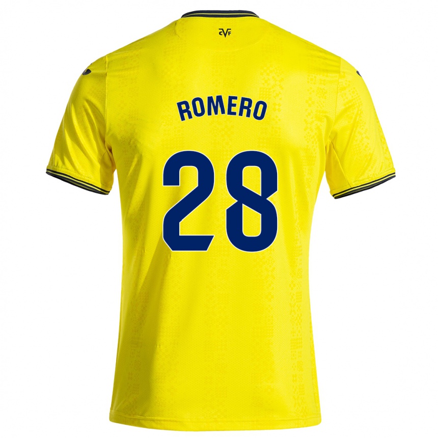 Kids Football María Romero #28 Yellow Black Home Jersey 2024/25 T-Shirt Nz