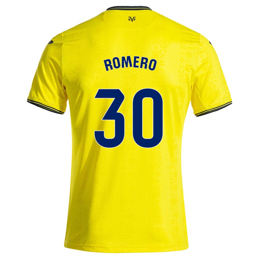 Kids Football Lucía Romero #30 Yellow Black Home Jersey 2024/25 T-Shirt Nz