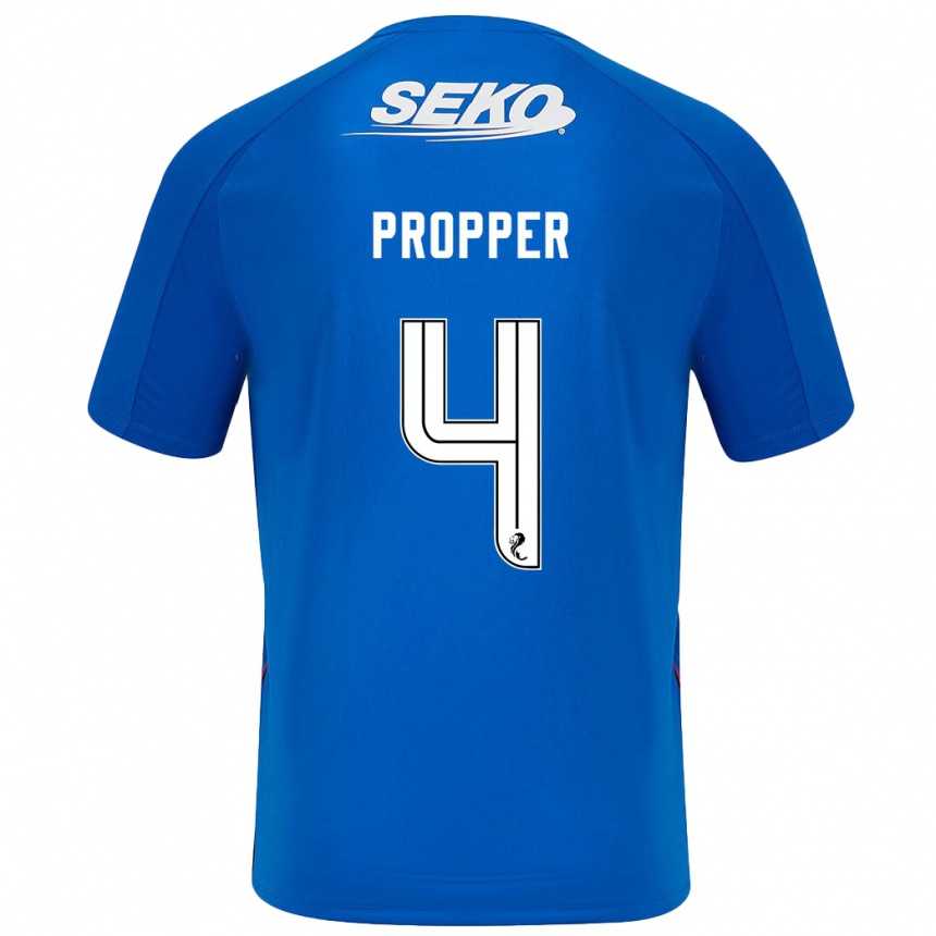 Kids Football Robin Pröpper #4 Dark Blue Home Jersey 2024/25 T-Shirt Nz