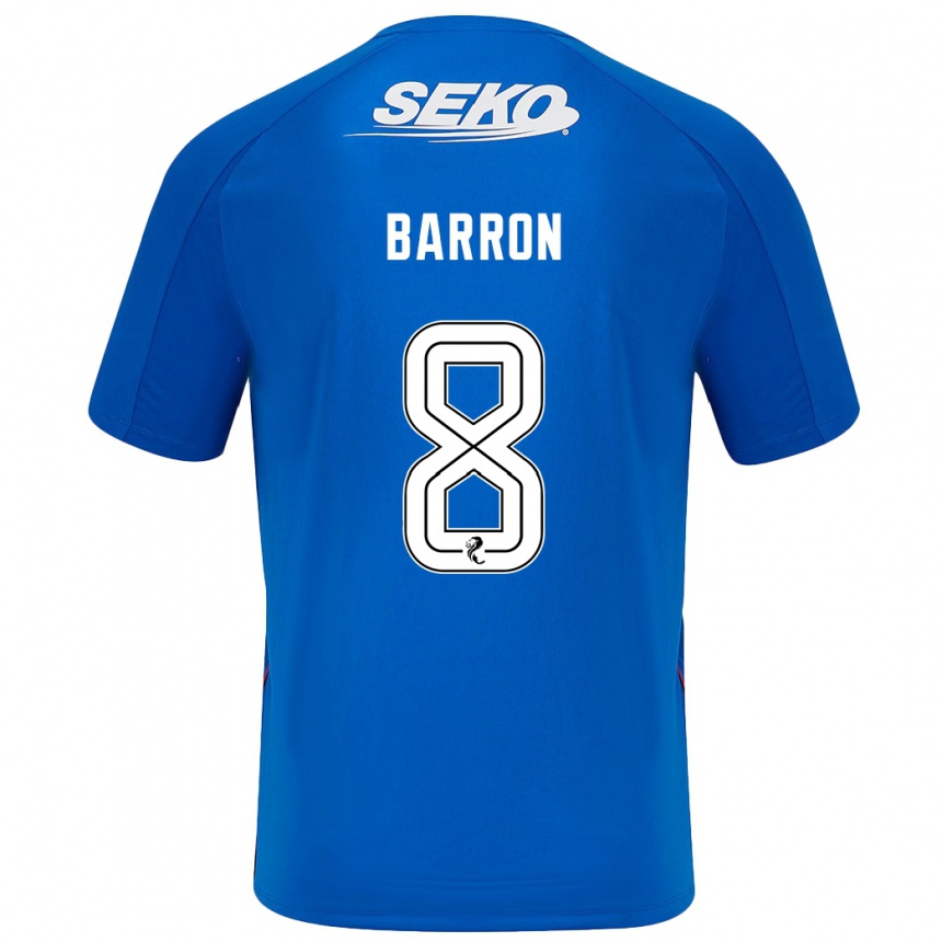 Kids Football Connor Barron #8 Dark Blue Home Jersey 2024/25 T-Shirt Nz