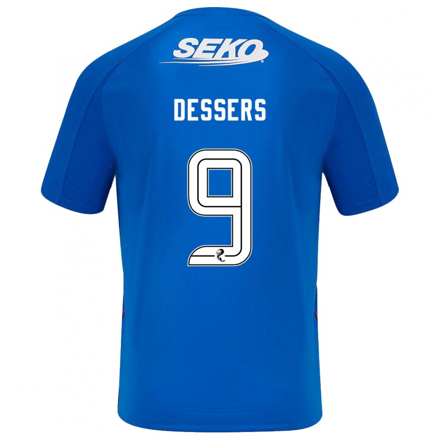 Kids Football Cyriel Dessers #9 Dark Blue Home Jersey 2024/25 T-Shirt Nz