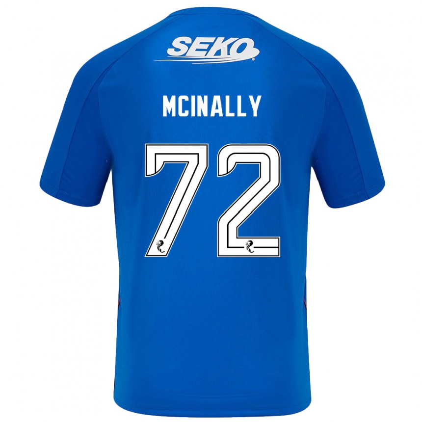 Kids Football Darren Mcinally #72 Dark Blue Home Jersey 2024/25 T-Shirt Nz