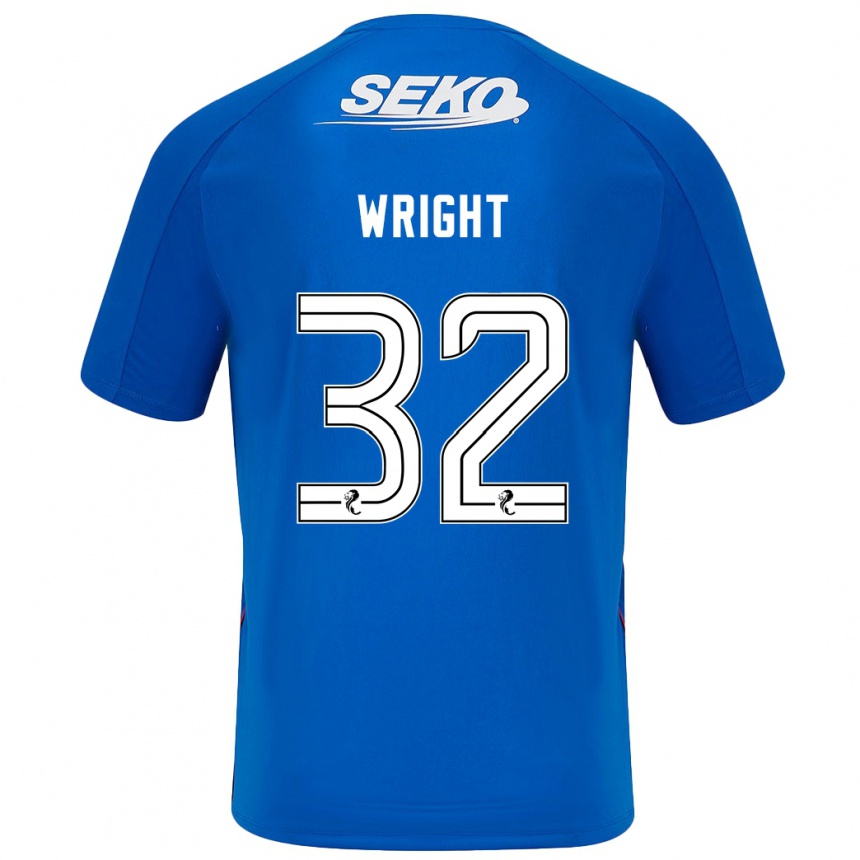 Kids Football Kieran Wright #32 Dark Blue Home Jersey 2024/25 T-Shirt Nz