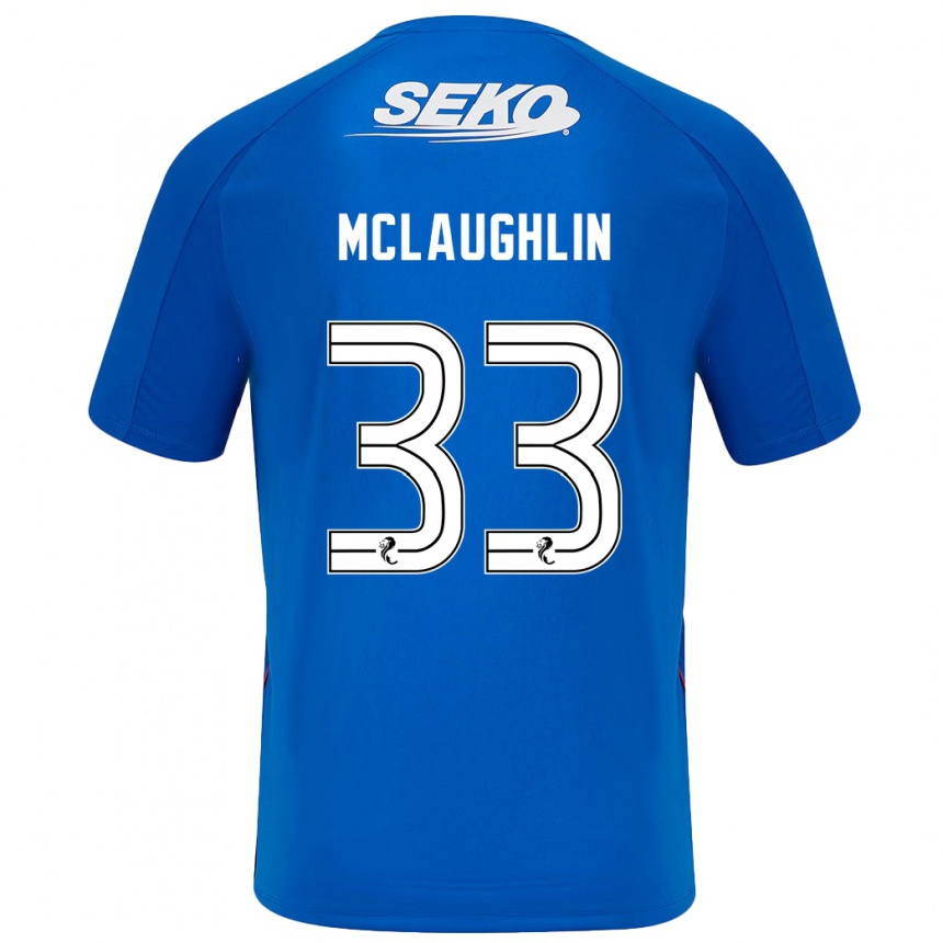 Kids Football Jon Mclaughlin #33 Dark Blue Home Jersey 2024/25 T-Shirt Nz