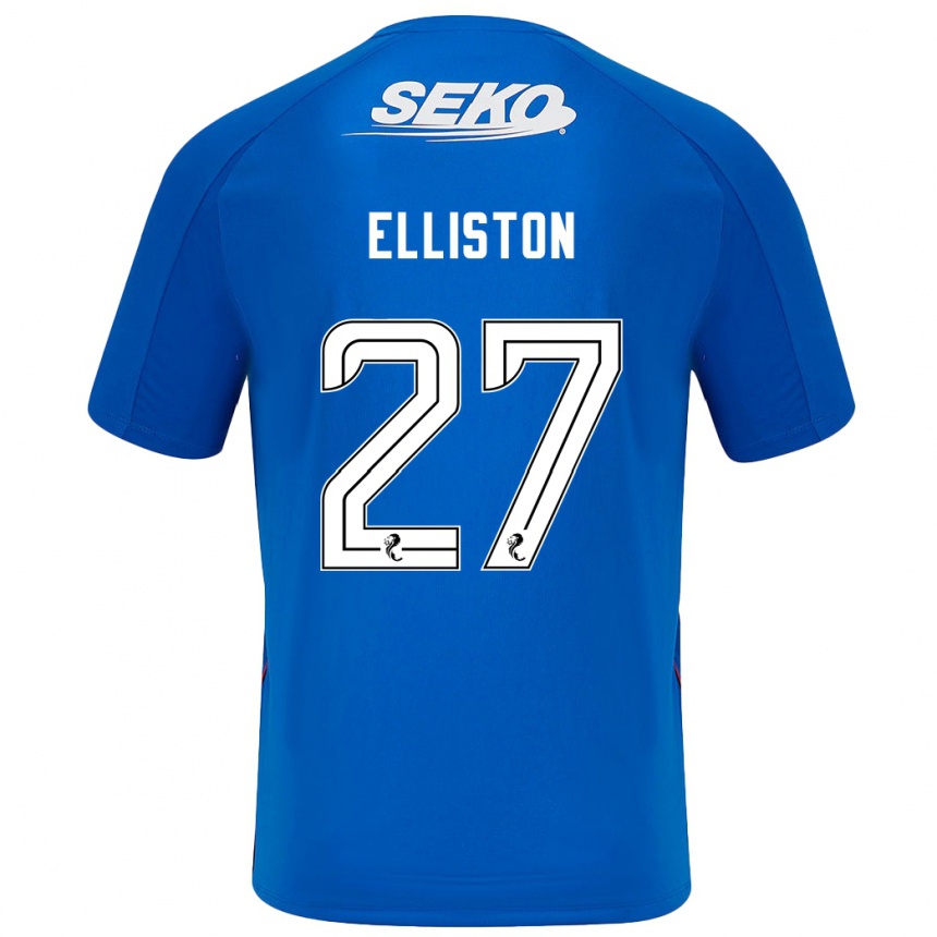 Kids Football Maddie Elliston #27 Dark Blue Home Jersey 2024/25 T-Shirt Nz