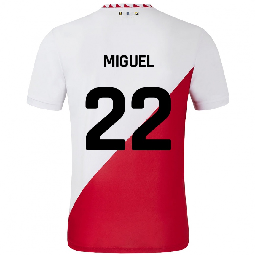 Kids Football Miguel Rodríguez #22 White Red Home Jersey 2024/25 T-Shirt Nz