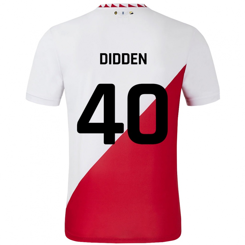 Kids Football Matisse Didden #40 White Red Home Jersey 2024/25 T-Shirt Nz