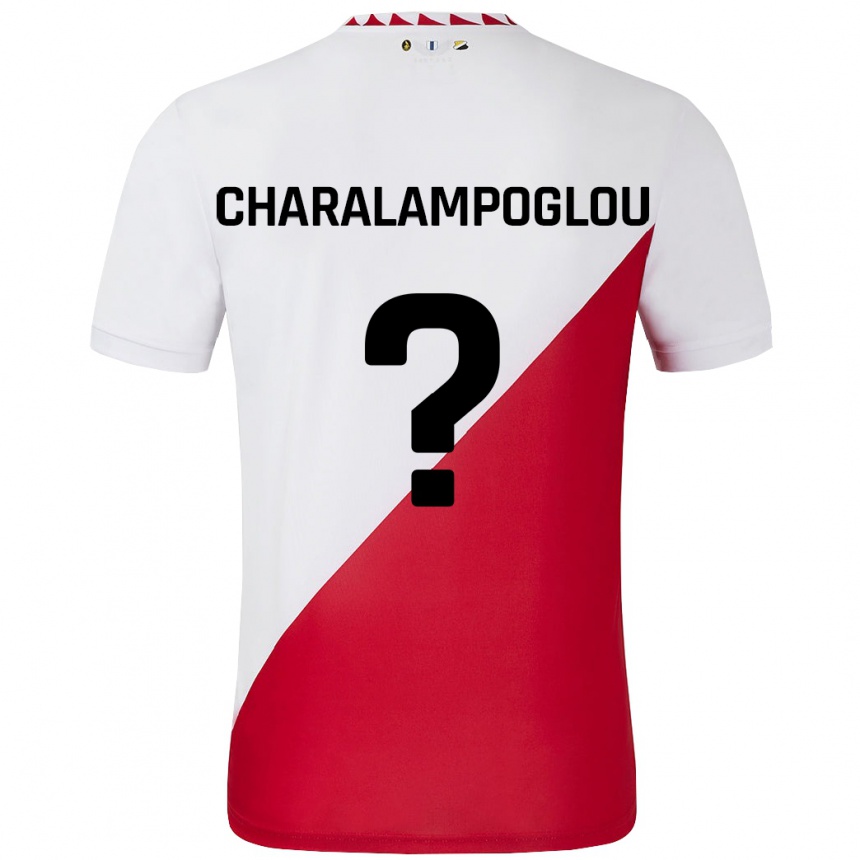 Kids Football Georgios Charalampoglou #0 White Red Home Jersey 2024/25 T-Shirt Nz