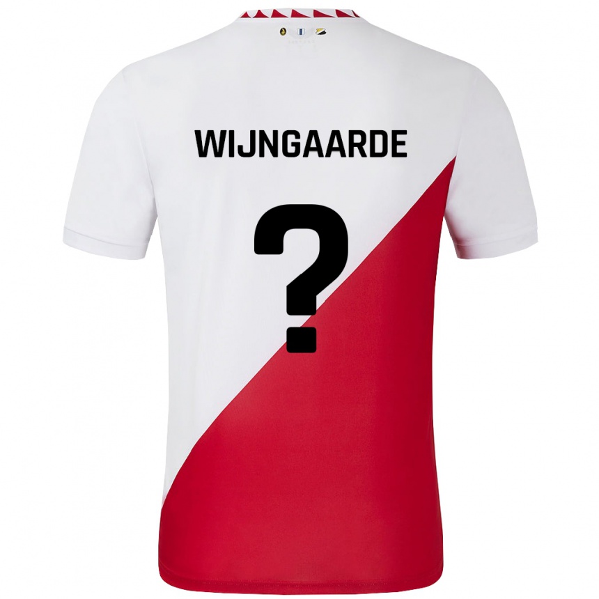 Kids Football Jahrnell Wijngaarde #0 White Red Home Jersey 2024/25 T-Shirt Nz