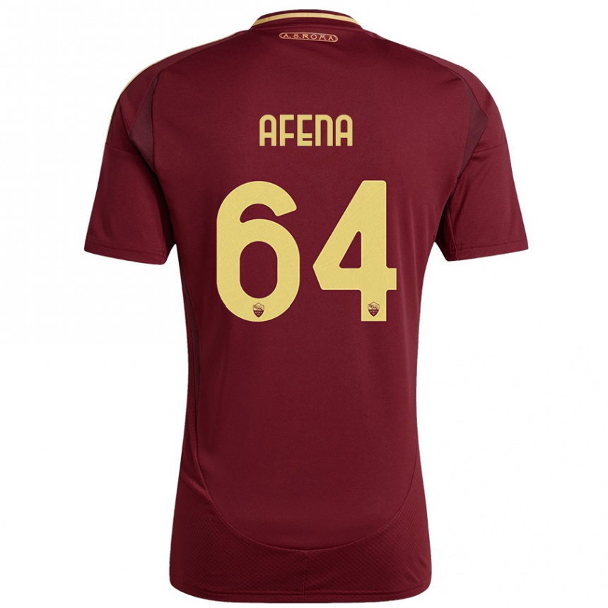 Kids Football Felix Afena-Gyan #64 Red Brown Gold Home Jersey 2024/25 T-Shirt Nz